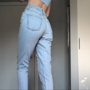 topshop light wash straight leg jeans